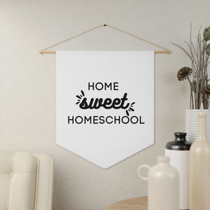 Home Sweet Homeschool Pennant Banner | Homeschool Room Wall Banner | Kids School Room Wall Decor | Canvas Flag Banner