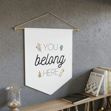 You Belong Here Pennant Banner | School Homeschool Room Wall Banner | Kids School Room Wall Decor | Canvas Flag Banner